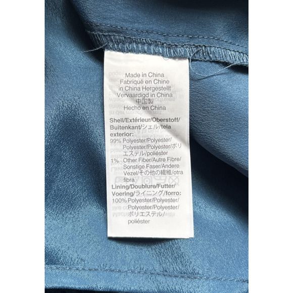 NEW J.Crew Point Sur Faux Wrap Dress Womens 12 Blue Lurex Chiffon Tiered Ruffle - Picture 11 of 12